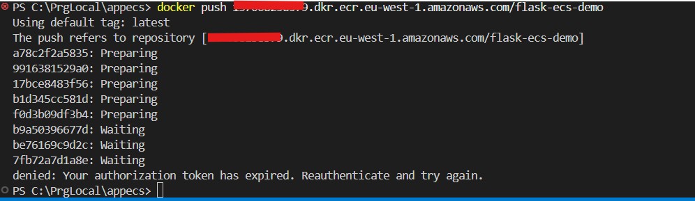 docker push failed auth